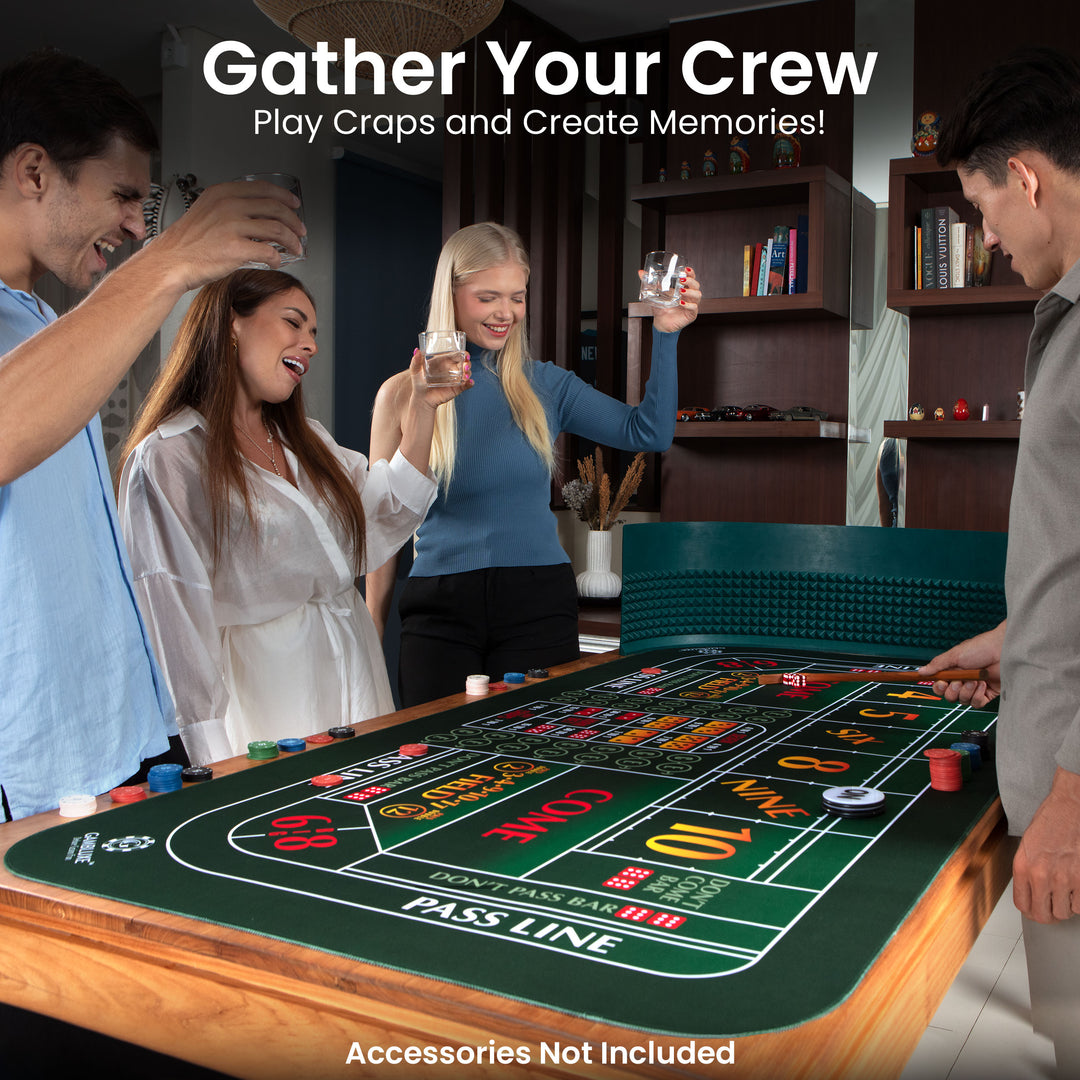70" x 35" Single Dealer Green Craps Mat