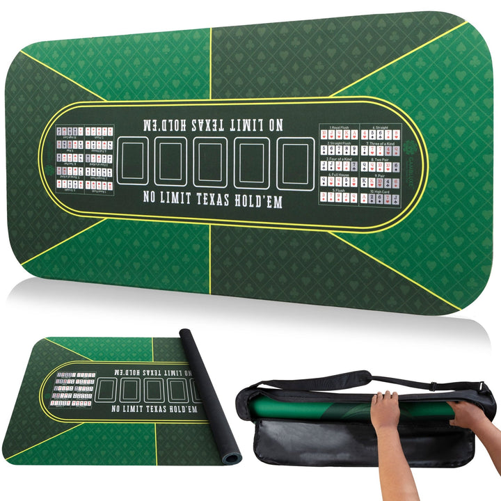 47" x 23" Green Professional Poker Mat - GAMBLUXE