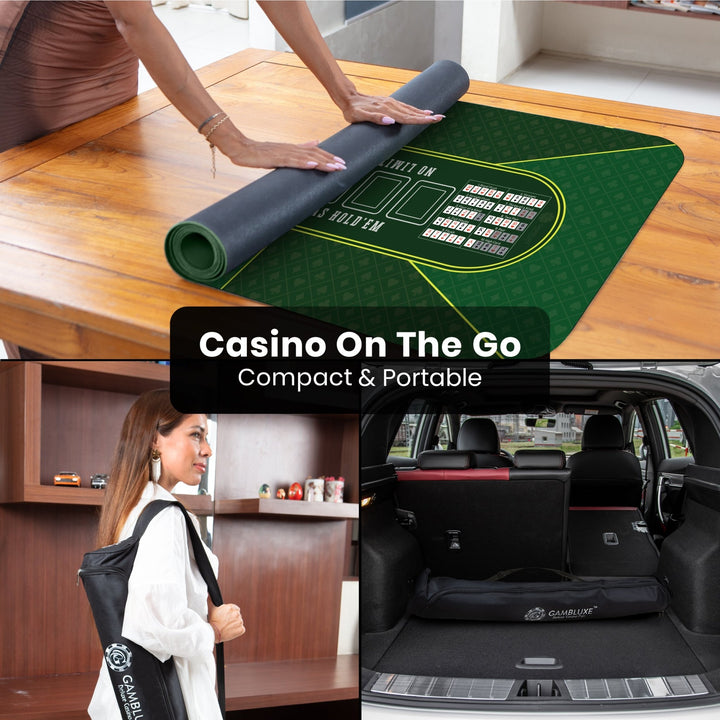 47" x 23" Green Professional Poker Mat - GAMBLUXE