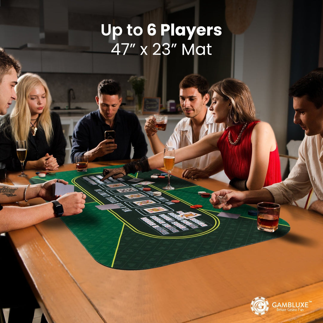 47" x 23" Green Professional Poker Mat - GAMBLUXE