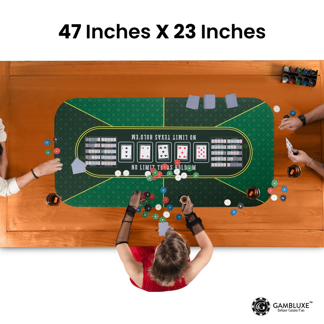 47" x 23" Green Professional Poker Mat - GAMBLUXE