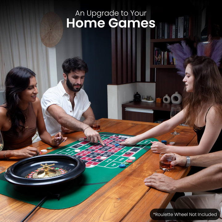 47" x 23" Green Professional Roulette Mat - GAMBLUXE