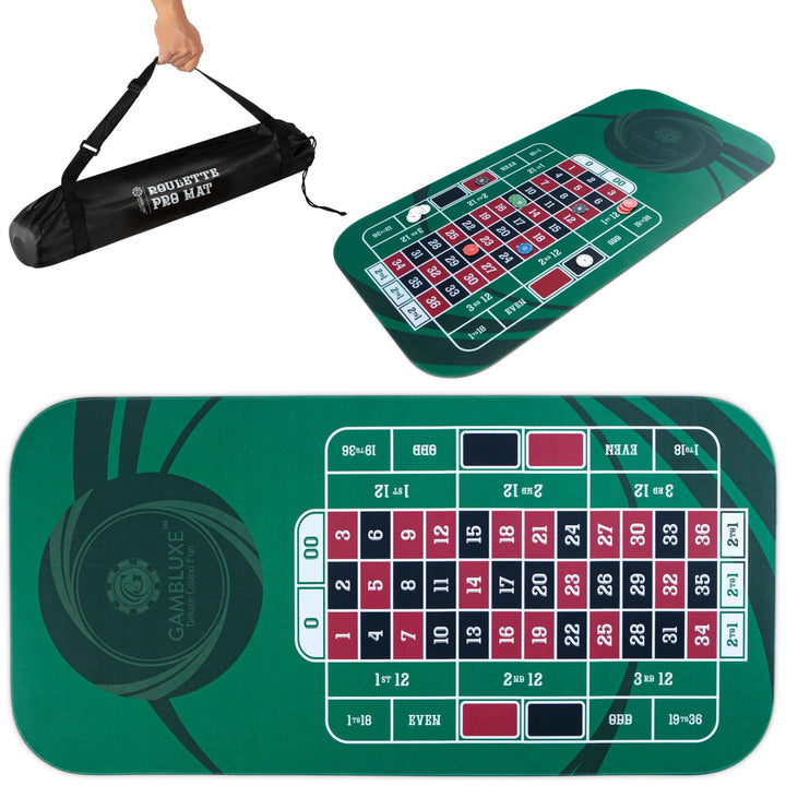 47" x 23" Green Professional Roulette Mat - GAMBLUXE