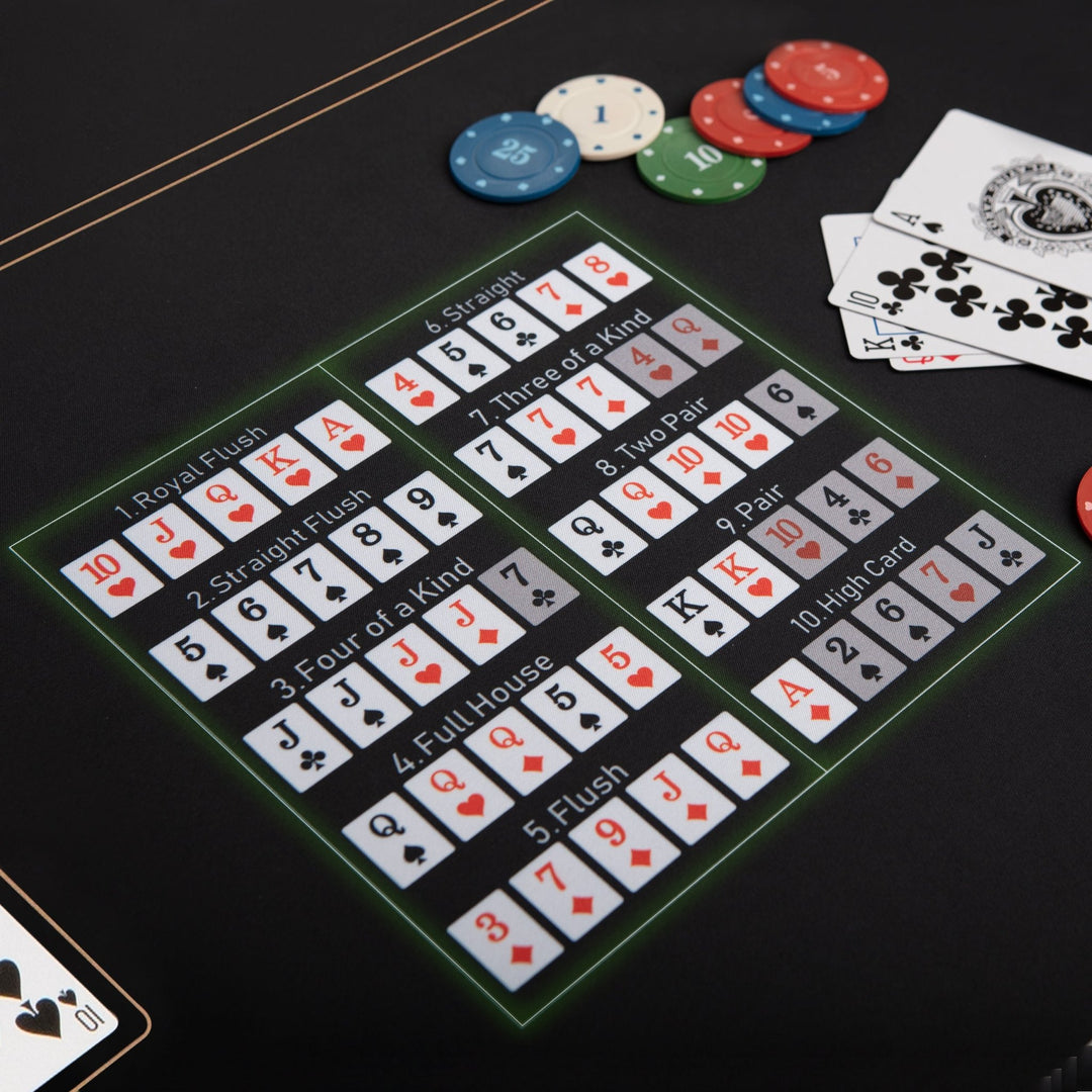 47" x 23" Midnight Elegance Black Professional Poker Mat - GAMBLUXE