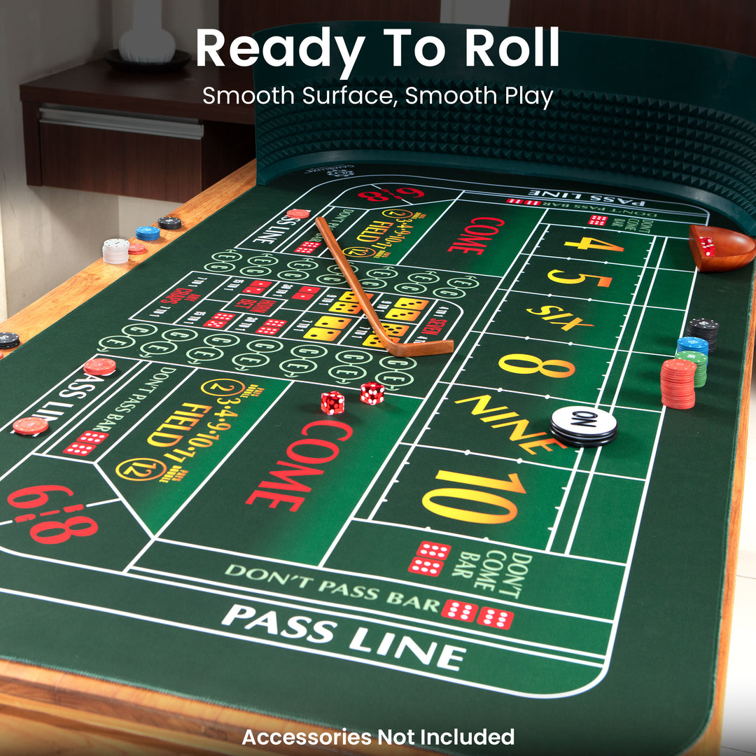 70" x 35" Single Dealer Green Craps Mat